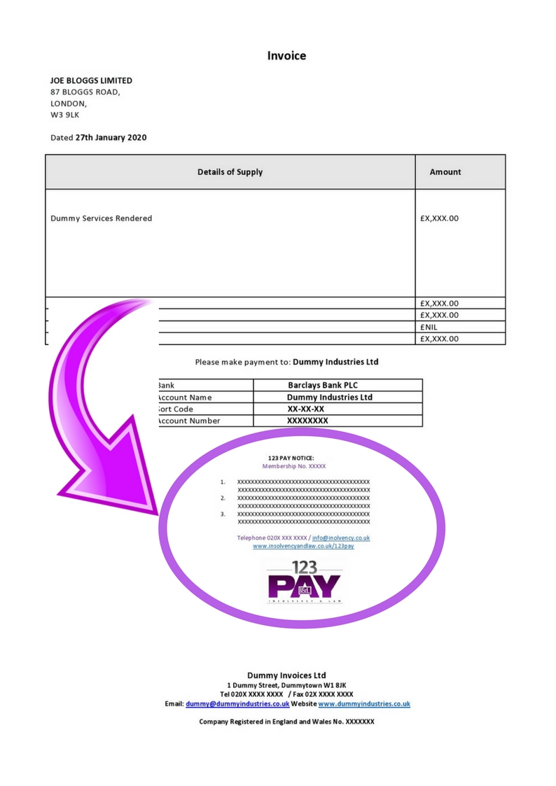Dummy Invoice for 123 PAY
